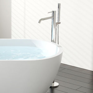 grifo monomando para lavabo / para bañera / para suelo / de latón cromado