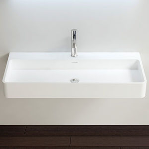 lavabo suspendido / rectangular / de resina mineral / contemporáneo