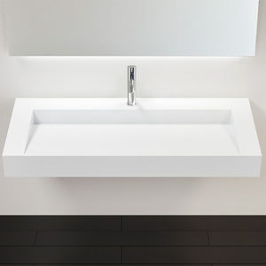 lavabo suspendido / rectangular / de resina mineral / contemporáneo