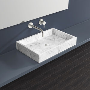 lavabo sobre encimera / rectangular / de mármol / contemporáneo