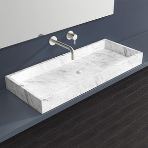 lavabo sobre encimera / rectangular / de mármol / contemporáneo