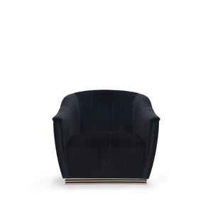 sillón clásico / de terciopelo / de latón / negro