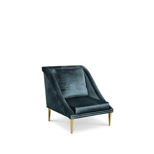 sillón clásico / de tejido / azul