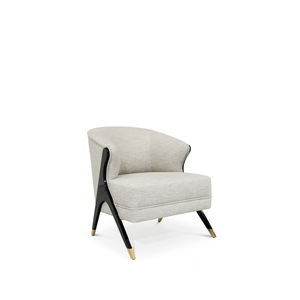 sillón clásico / de terciopelo / de madera lacada / blanco