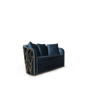 sofá contemporáneo / de terciopelo / de latón / 2 plazas