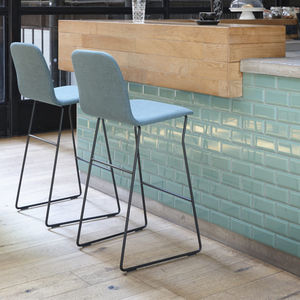 silla de bar contemporánea / tapizada / patín / de tejido