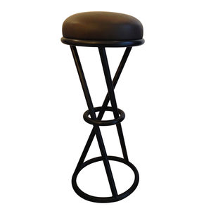 taburete Art Deco / de cuero / de metal / para el sector servicios