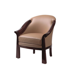sillón Art Deco / de tejido / de cuero / de caoba