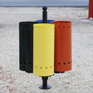 cubo de basura público / de acero galvanizado / contemporáneo / de reciclaje