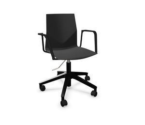 silla de conferencia moderna / tapizada / con ruedas / con patas en forma de estrella