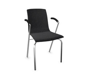 silla de visita moderna / apilable / tapizada / con reposabrazos