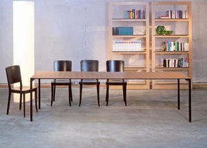 mesa de trabajo contemporánea / de madera / rectangular / de jardín