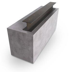 mostrador de recepción de madera