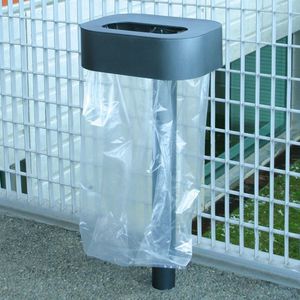 soporte de bolsa de basura público / de acero / para espacio público / contemporáneo