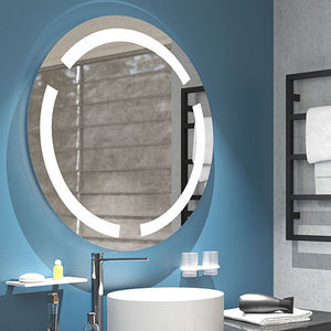 espejo para baño de pared / antivaho / con luz LED / contemporáneo