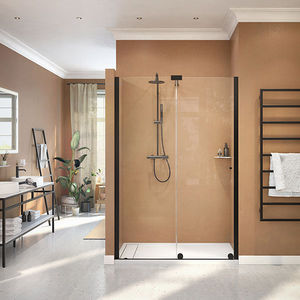 mampara de ducha corredera / para ducha empotrada / de vidrio / para habitación de hotel