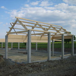 estructura de tejado de madera de madera