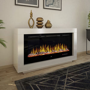chimenea eléctrica / contemporánea / hogar cerrado / para suelo