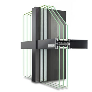 muro cortina estructura autoportante / de aluminio y vidrio / con aislamiento integrado