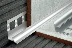 perfil de acabado de aluminio / para baldosas / para ángulo interior