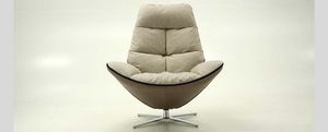 sillón contemporáneo / de plumas / giratorio / con reposabrazos