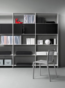 biblioteca modular / contemporánea / para oficina / de aluminio