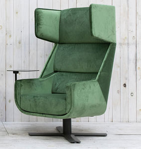 sillón contemporáneo / de tejido / de metal / giratorio