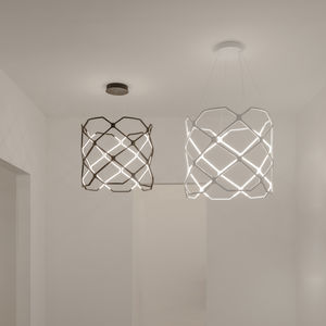 lámpara suspendida / contemporánea / de madera / regulable