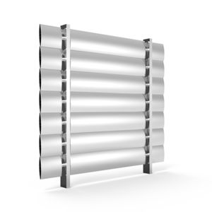 celosía con lamas de aluminio