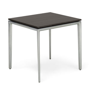 mesita auxiliar contemporánea / de aluminio / cuadrada / para el sector servicios