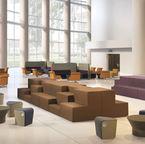 banqueta modular / contemporánea / de tejido / para edificio público