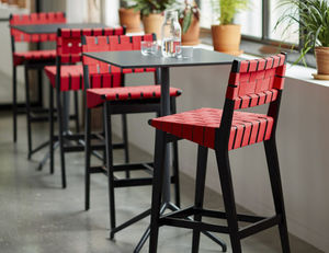 silla de bar contemporánea / tapizada / de algodón / Sunbrella®