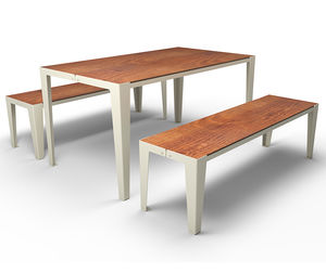 conjunto de mesa y banco contemporáneo