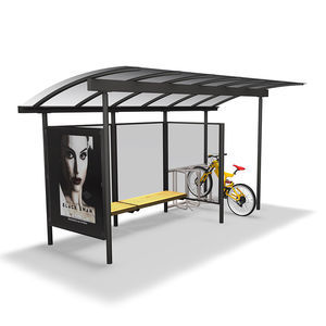 parada de autobús de metal