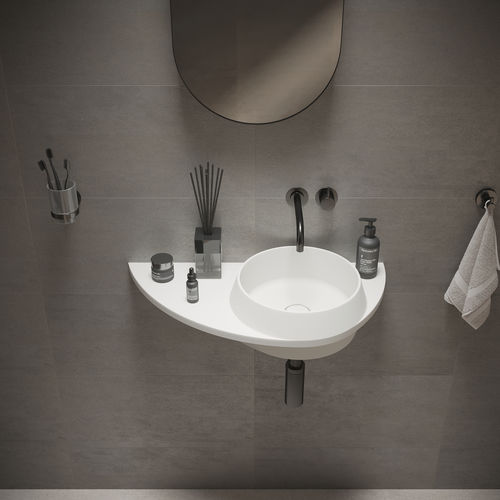 Lavabo suspendido - 290277 SOLIDDUAL 3.0 - IDEAVIT B.V - de mineral compuesto / con encimera / sin orificio