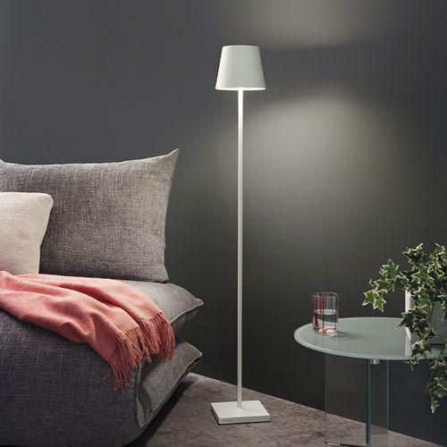Lámpara de pie - POLDINA L - Zafferano Srl - de aluminio / contemporánea / con batería recargable