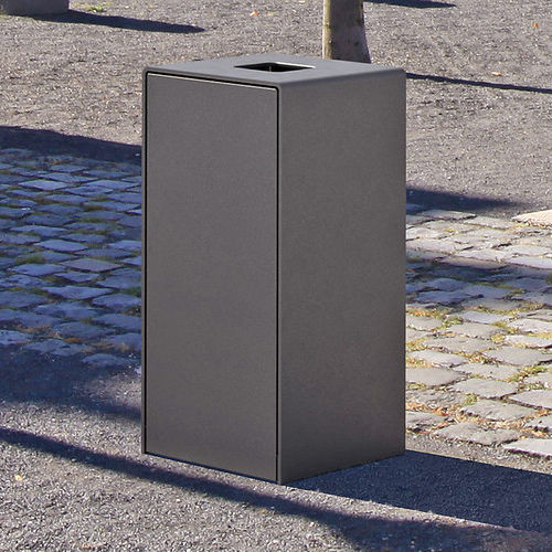 Cubo de basura público - Versio planus - Gem. Westeifel Werke GmbH - de acero galvanizado / de acero con revestimiento en polvo / con cenicero integrado