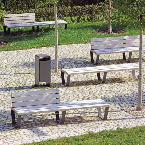 Banco público contemporáneo - Cado levis - Gem. Westeifel Werke GmbH - de acero galvanizado / de madera de frondosa / con respaldo