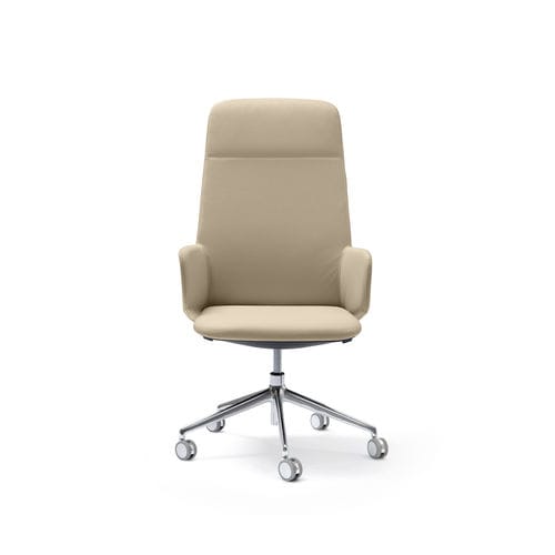 Sillón de director contemporáneo - DEEP - Quinti. - de cuero / de madera / con respaldo alto