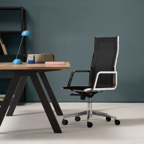 Sillón de director con respaldo alto - WORD NET - Quinti. - contemporáneo / en malla / de metal