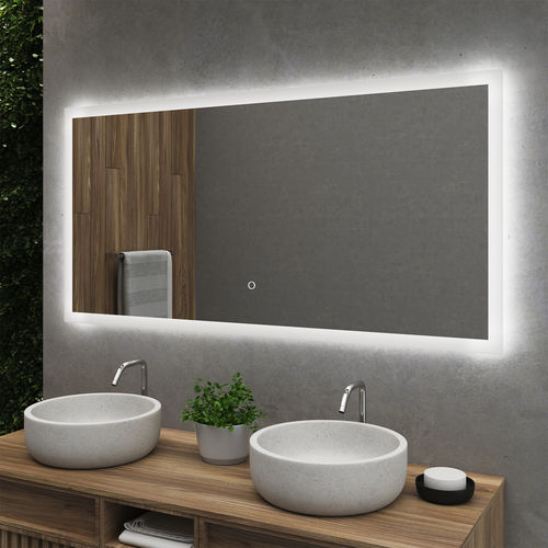 Espejo para baño de pared - KAJU - BISELARTE - contemporáneo / rectangular / blanco