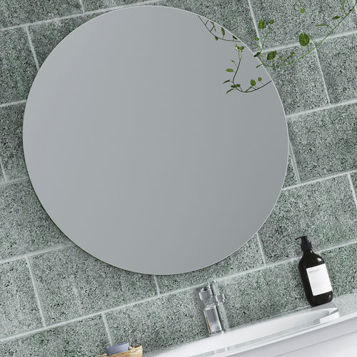 Espejo para baño de pared - SIMPLE - BISELARTE - contemporáneo / redondo / gris