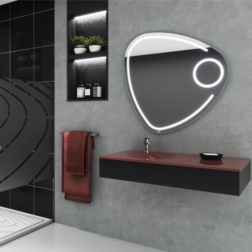 Espejo para baño de pared - CURVY PLUS - BISELARTE - contemporáneo / curvado / plateado