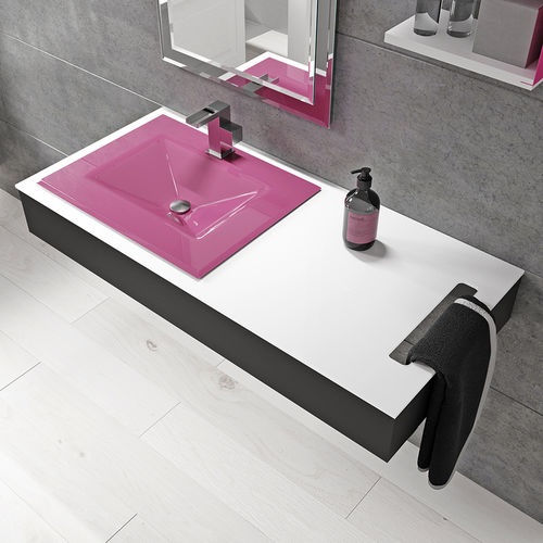 Lavabo encastrable - TEEN - BISELARTE - de vidrio / brillante / rectangular