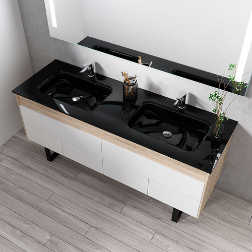 Lavabo encastrable - NIZA - BISELARTE - de vidrio / con encimera / brillante