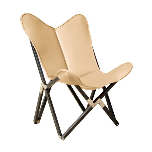 Sillón contemporáneo - FENBY TRIPOLINA - WEINBAUMS - de cuero / de madera / con revestimiento removible