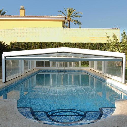 Cubierta para piscina baja - LOW CAPRI - abrisol - telescópica / de metal / de madera