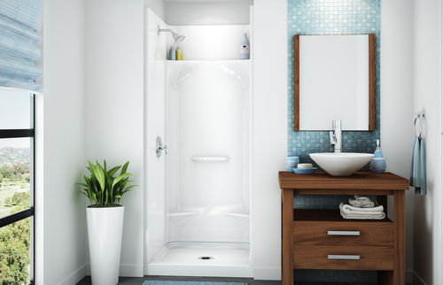 Cabina de ducha de fibra acrílica - KDS 3232 - MAAX bathroom - con puerta abatible / cuadrada