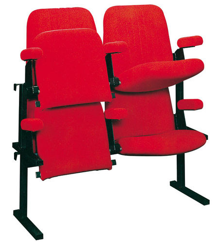 Butaca de auditorio contemporáneo - DOUBLET - de textil / plegable / rojo
