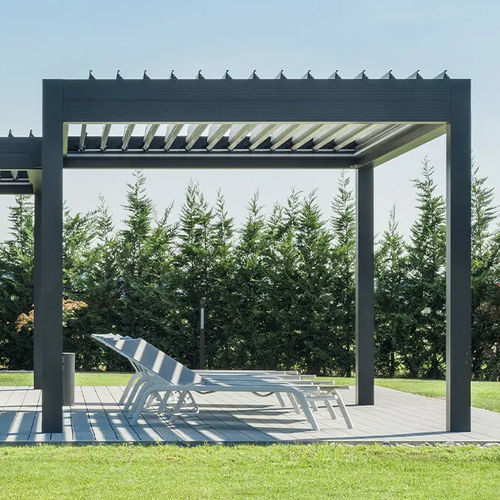Pérgola autoportante - PRATO - ITALY - Gibus SPA - de metal / con láminas parasol / bioclimática